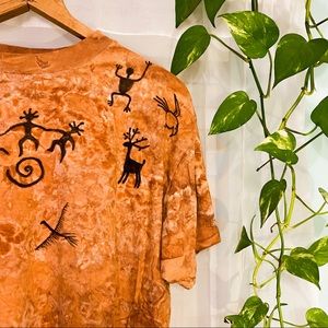 vintage aztec tie dye graphic tee